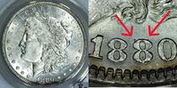 USA 1880/7 Morgan Dollar ANACS AU-55; VAM-6, Top 100; Bold 8/7! 257,66 EUR  zzgl. 51,52 EUR Versand