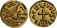 Merovingian, Dorestad (Utrecht) AV tremissis c. AD 580-670 Madelinus moneyer vz