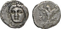 Paphlagonia, Sinope AR trihemiobol 330-300 BC Nymph facing/sea-eagle, ex-Professor S.J. Pozzi collec