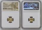 LYDIA  EL Third-Stater c.610-546 BC NGC AU Strike: 3/5 Surface: 4/5