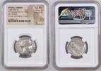 ATTICA, ATHENS  AR Tetradrachm c.440-404 BC NGC Ch AU Strike: 5/5 Surface: 5/5