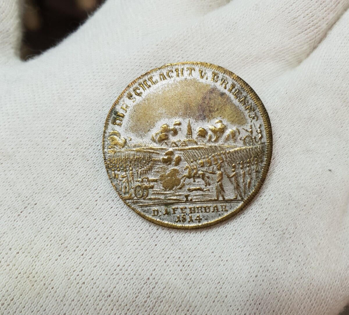 Medal 1814 Prussia Silvered Battle of Brienne Marshal Blucher Jeton