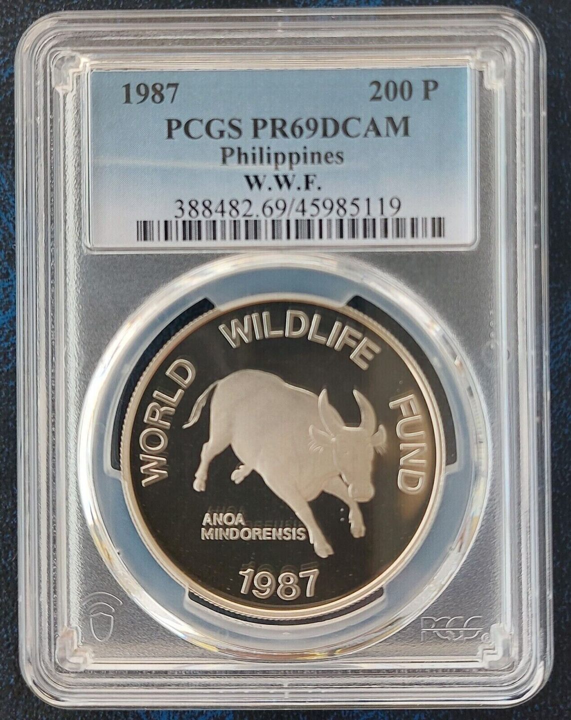 200 PISO 1987 PHILIPPINES SILVER Proof COIN KM 248 BUFFALO WWF PCGS 200-piso-1987-philippines-silver-proof-coin-km-248-buffalo-wwf-pcgs