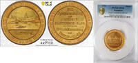 European Coins Medal PCGS Frankfurt SP 64 1901 Unc City View Gilt Ship Germany Rare Top Pop -