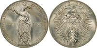 European Coins 1 Thaler Frankfurt 1862 Shooting Unc Taler Silver Germany German State -