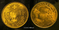 Schweiz 10 Vreneli 1922 Mzz. B, Vreneli, 3,22 g/900 Gold, S60, vz  513,45 EUR  zzgl. 10,00 EUR Versand