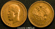 Russland Mzz. AG, Nikolaj II. 1894-1917, 8,57 g/900 Gold, ss+ 10 Rubel 1899 ss+