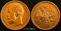 Russland Mzz. AG, Nikolaj II. 1894-1917, 12,88 g/900 Gold, F177, ss+ 15 Rubel 1897 ss+