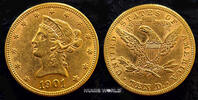 USA 10 Dollars 1901 USA, 10 Dollars 1901, Philadelphia, Liberty Kopf, 16... 1647,00 EUR  zzgl. 25,00 EUR Versand