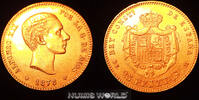 Spanien 25 Pesetas 1878 Spanien, 25 Pesetas, 1878, DE-M 18*78, Alfonso X... 887,25 EUR  zzgl. 10,00 EUR Versand