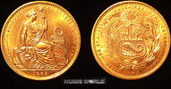 50 Soles 1963 Peru Peru, 50 Soles, 1963, Lima, Sitzende Liberty, 23,36 g/900 Rotgold, 3089 Ex., KM230, Stg 