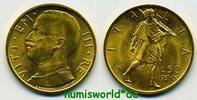 Italien 50 Lire IX R, Victor Emanuel III. 1900-1946, 4,4 g/900 Gold, 32380 Ex., S112, f. Stg -