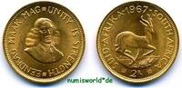 Südafrika 2 Rand J.A. van Riebeck/ Springbock, 8,01 g/917 Gold, KM#64, f. Stg -