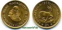 Südafrika 2 Rand J.A. van Riebeck/ Springbock, 8,01 g/917 Gold, KM#64, Prachtexemplar! -