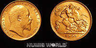 GB 1/2 Sovereign 1908 GB, 1/2 Sovereign, 1908, Edward VII. 1901-1910, 3,... 822,19 EUR  zzgl. 10,00 EUR Versand