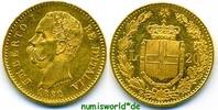 Italien 20 Lira Umberto I. 1878-1900, Rotgold, 6,46 g/900 Gold, vz+ -