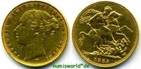 Australien 1 Sovereign Mzz. M (Melbourne), Victoria 1837-1901, 7,98 g/917 Gold, vz -