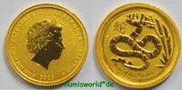Australien 5 Dollars 2013 LUNAR II Schlange, 1/20 oz. Gold 999, OVP, prä... 248,85 EUR  zzgl. 10,00 EUR Versand