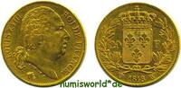 Frankreich 20 Francs Mzz. W (Lille), Louis XVIII. 1814-1824, 6,43 g/900 Gold, S152, ss/vz -