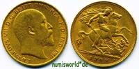 GB 1/2 Sovereign Edward VII. 1901-1910, 3,97 g/917 Gold, S524, ss+ -