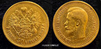 Russland AG, Nikolaj II. 1894-1917, 6,44 g/900 Au, 11,6 Mio. Ex., KM#Y63, vz 7,5 Rubel 1897 