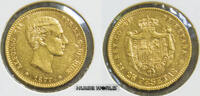 Spanien 25 Pesetas 1877 DE-M 18*77, Alfonso XII. 1874-1885, 8,05 g/900 G... 918,75 EUR  zzgl. 10,00 EUR Versand