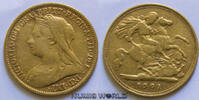 GB 1/2 Sovereign 1901 Victoria 1837-1901, 3,91 g/917 Gold, S448, s  512,40 EUR  zzgl. 10,00 EUR Versand