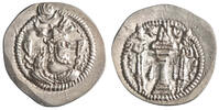 Sasanian drachm 457-484 CE Peroz, WH (Weh-Andiyok-Shapur) mint EF