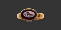  DOVE - GARNET Early Christian Ring & Intaglio   