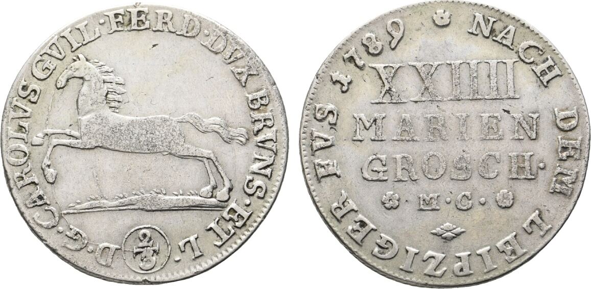 BraunschweigWolfenbüttel 24 Mariengroschen 1789 MC Braunschweig Karl