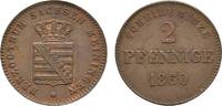 Sachsen-Meiningen Cu 2 Pfennig Bernhard Erich Freund 1803-1866