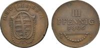 Sachsen-Coburg-Saalfeld Cu 3 Pfennig Ernst 1806-1826