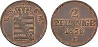 Sachsen-Albertinische Linie Cu 2 Pfennig Johann 1854-1873 -