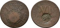 Paderborn, Bistum Cu 6 Pfennig Clemens August von Bayern 1719-1761 -