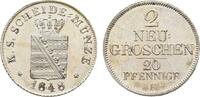 Sachsen-Albertinische Linie 2 Neugroschen Friedrich August II. 1836-1854 -