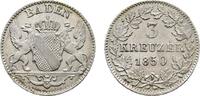 Baden-Durlach 3 Kreuzer Leopold 1830-1852 -