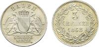 Baden-Durlach 3 Kreuzer Friedrich I. 1852-1907 -
