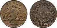 Baden-Durlach Cu Kreuzer Friedrich I. 1852-1907 -