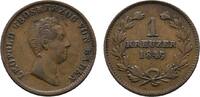 Baden-Durlach Cu Kreuzer Leopold 1830-1852 -