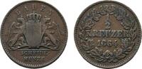 Baden-Durlach Cu 1/2 Kreuzer Friedrich I. 1852-1907 -