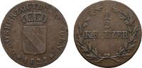 Baden-Durlach Cu 1/2 Kreuzer Ludwig 1818-1830 -