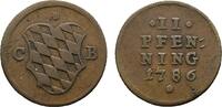 Bayern Cu 2 Pfennig Karl Theodor 1777-1799 -