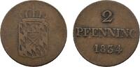 Bayern Cu 2 Pfennig Ludwig I. 1825-1848 -
