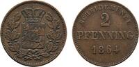 Bayern Cu 2 Pfennig Maximilian II. 1848-1864 -