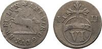 Braunschweig-Wolfenbüttel 6 Pfennig Anton Ulrich, allein 1704-1714 -