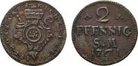 Mainz, Erzbistum Cu 2 Pfennig Johann Friedrich Karl Graf von Ostein 1743-1763 -