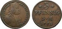 Mainz, Erzbistum Cu 3 Pfennig Johann Friedrich Karl Graf von Ostein 1743-1763 -