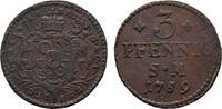 Mainz, Erzbistum Cu 3 Pfennig Johann Friedrich Karl Graf von Ostein 1743-1763 -