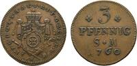 Mainz, Erzbistum Cu 3 Pfennig Johann Friedrich Karl Graf von Ostein 1743-1763 -