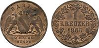 Baden-Durlach Cu Kreuzer Friedrich I. 1852-1907 -